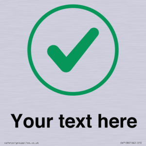 Custom plain background, green tick in circle sign